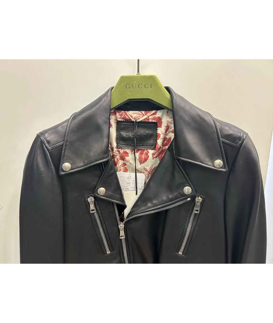 GUCCI Черная кожаная куртка, фото 3