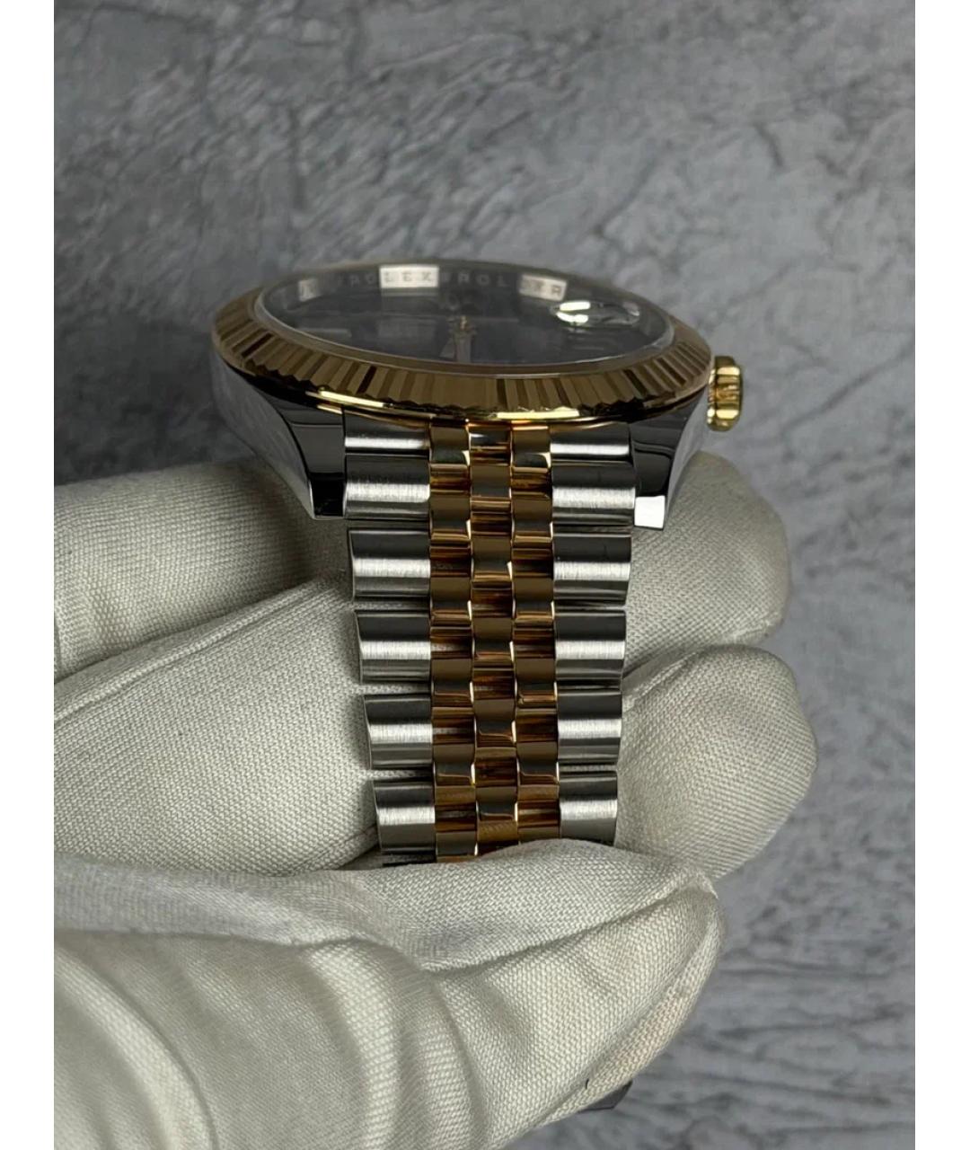 ROLEX Серые часы из желтого золота, фото 5