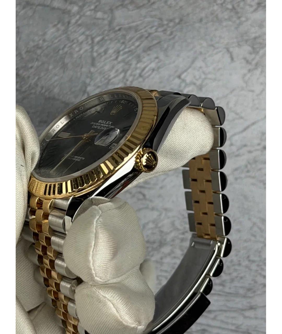 ROLEX Серые часы из желтого золота, фото 3