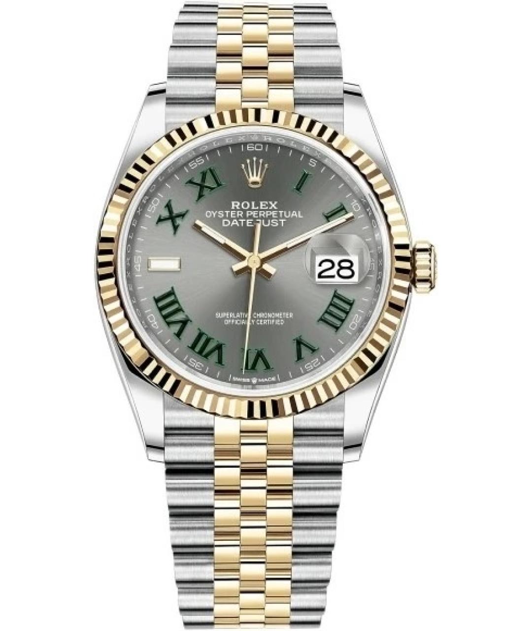 ROLEX Серые часы из желтого золота, фото 8