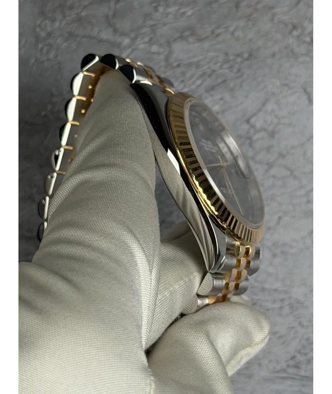 ROLEX Серые часы из желтого золота, фото 4