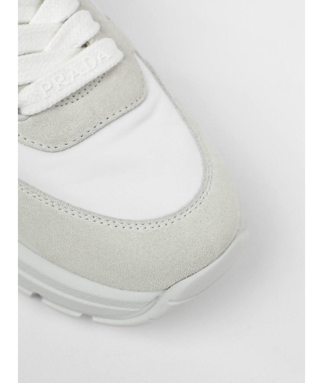 PRADA Белые кожаные кроссовки, фото 5