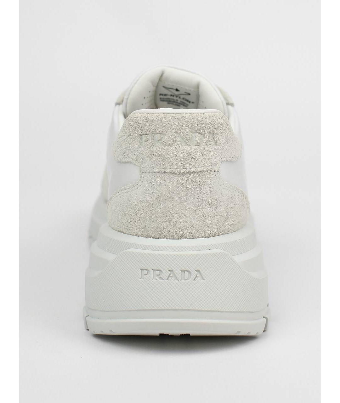 PRADA Белые кожаные кроссовки, фото 6