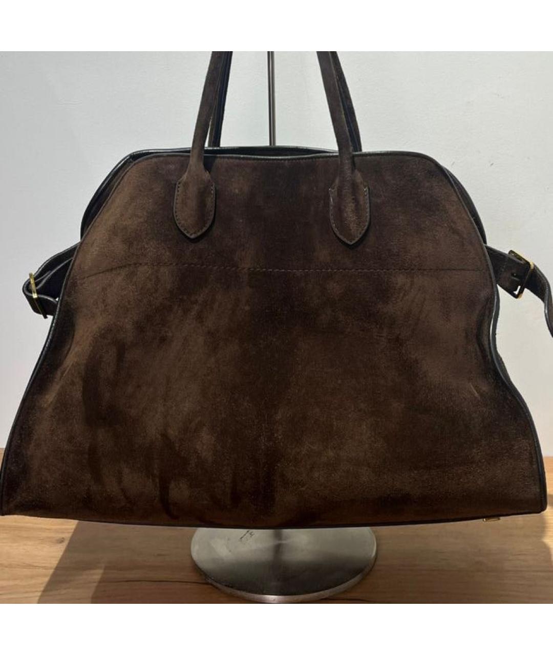 THE ROW Коричневая замшевая сумка тоут, фото 3