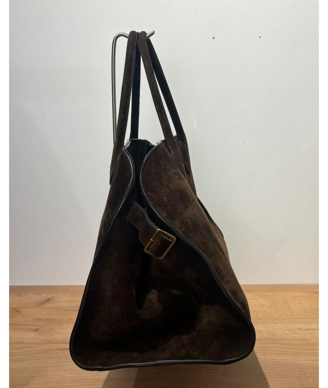 THE ROW Коричневая замшевая сумка тоут, фото 2