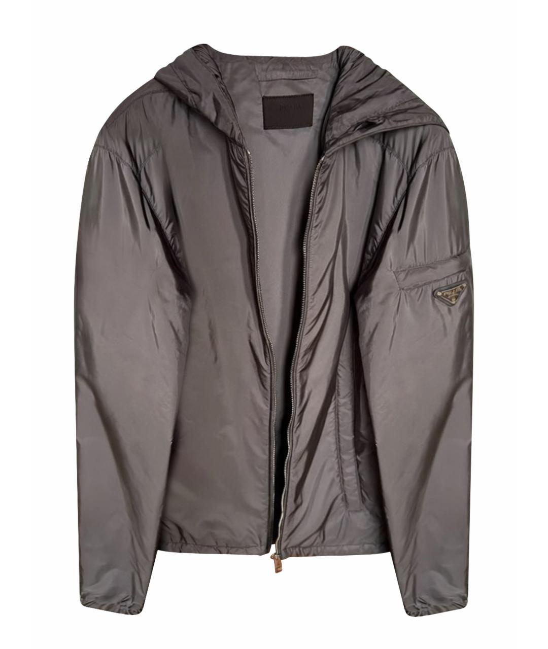 PRADA Серая полиамидовая куртка, фото 1