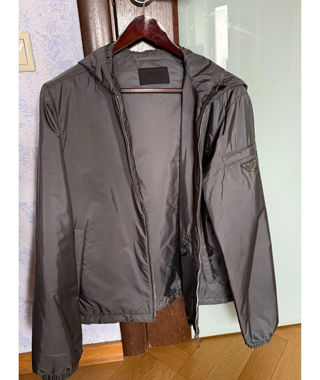 PRADA Серая полиамидовая куртка, фото 6
