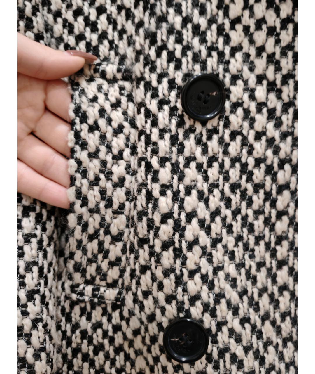 SAINT LAURENT Серое шерстяное пальто, фото 7