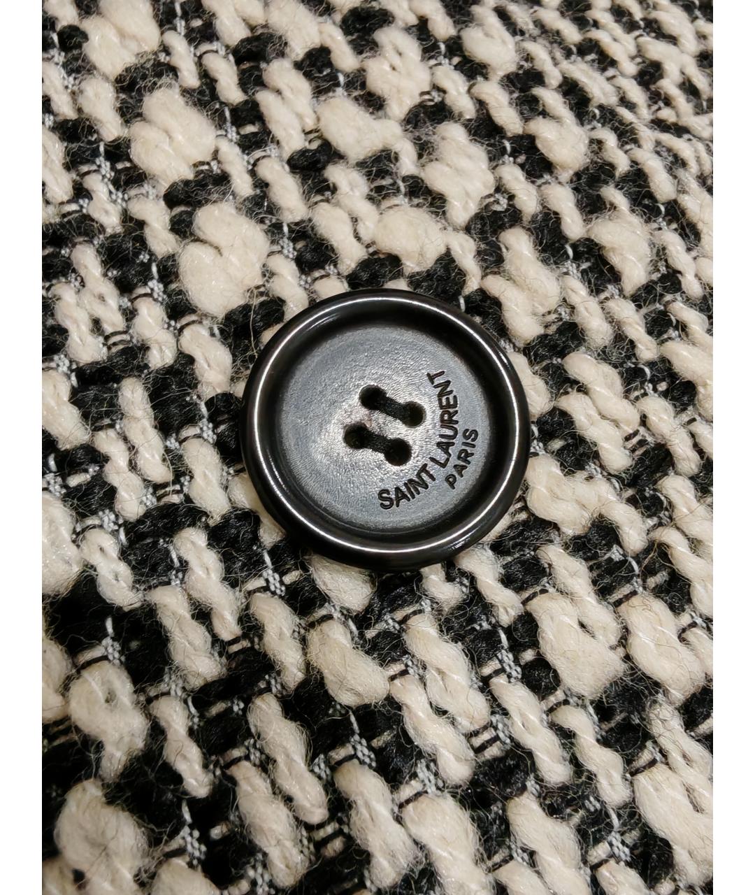 SAINT LAURENT Серое шерстяное пальто, фото 8