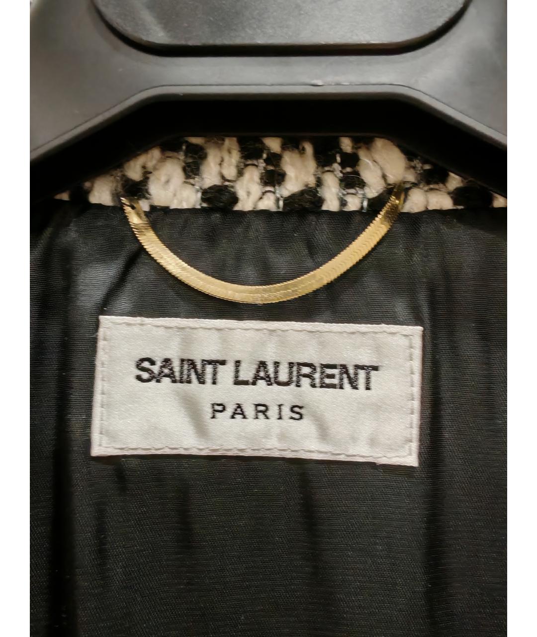 SAINT LAURENT Серое шерстяное пальто, фото 3