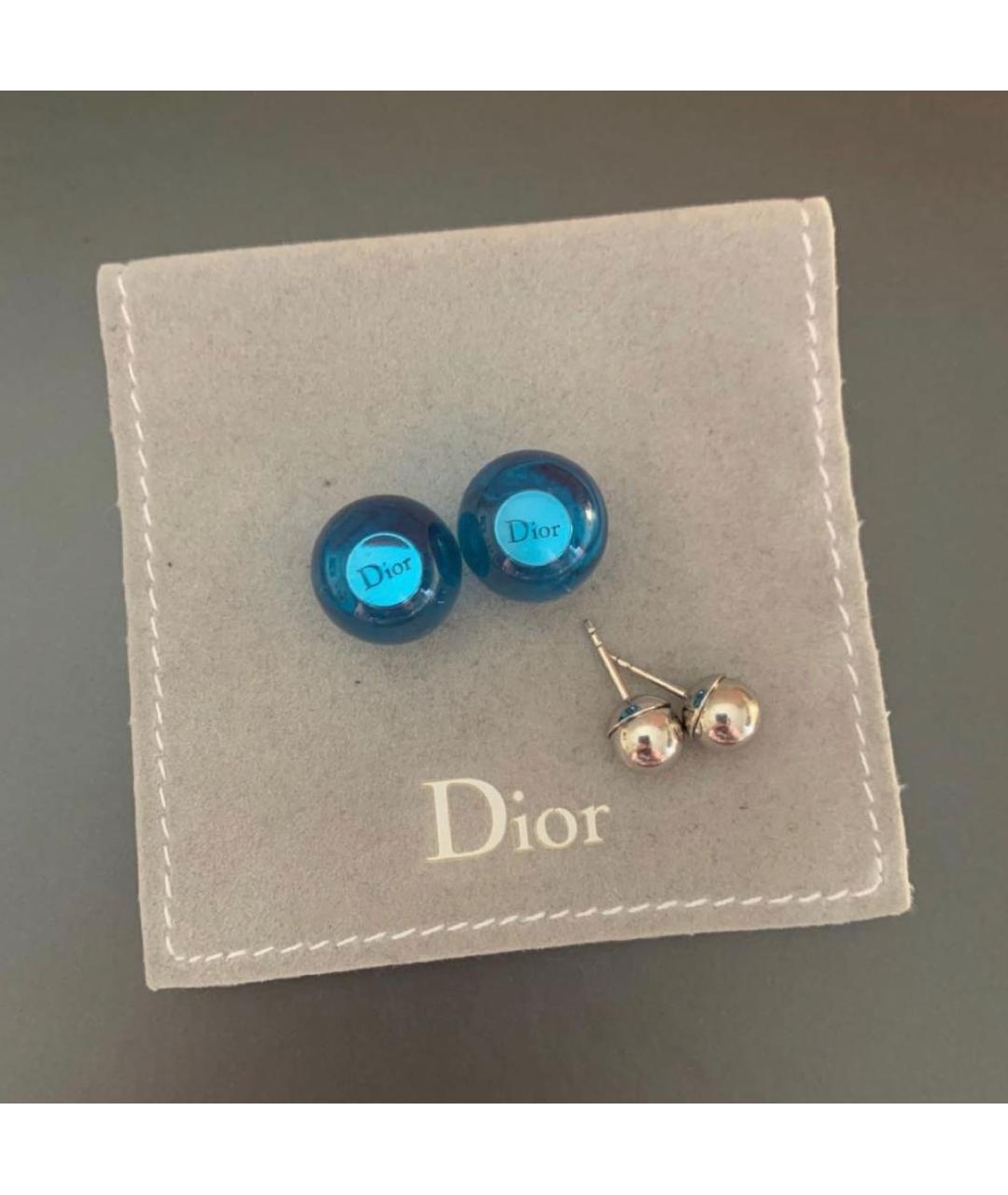 CHRISTIAN DIOR Голубые серьги, фото 4