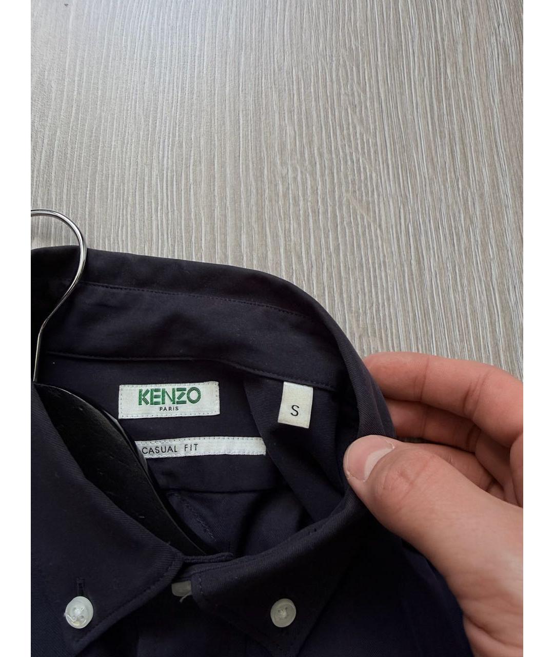 KENZO Темно-синяя хлопковая кэжуал рубашка, фото 3