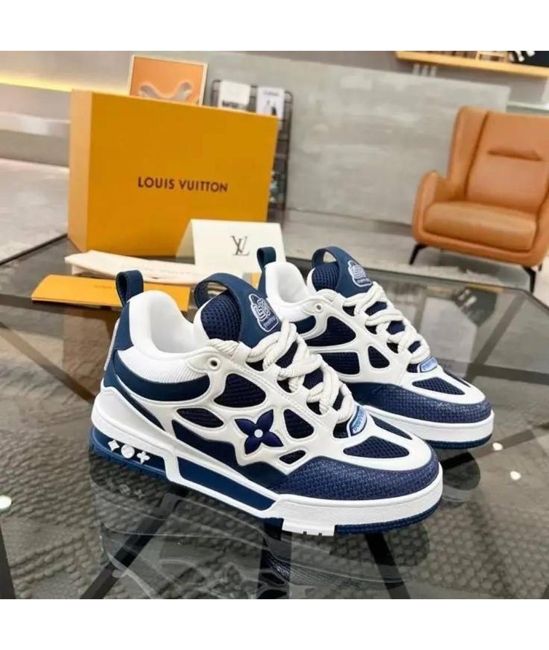 LOUIS VUITTON Синие низкие кроссовки / кеды, фото 2