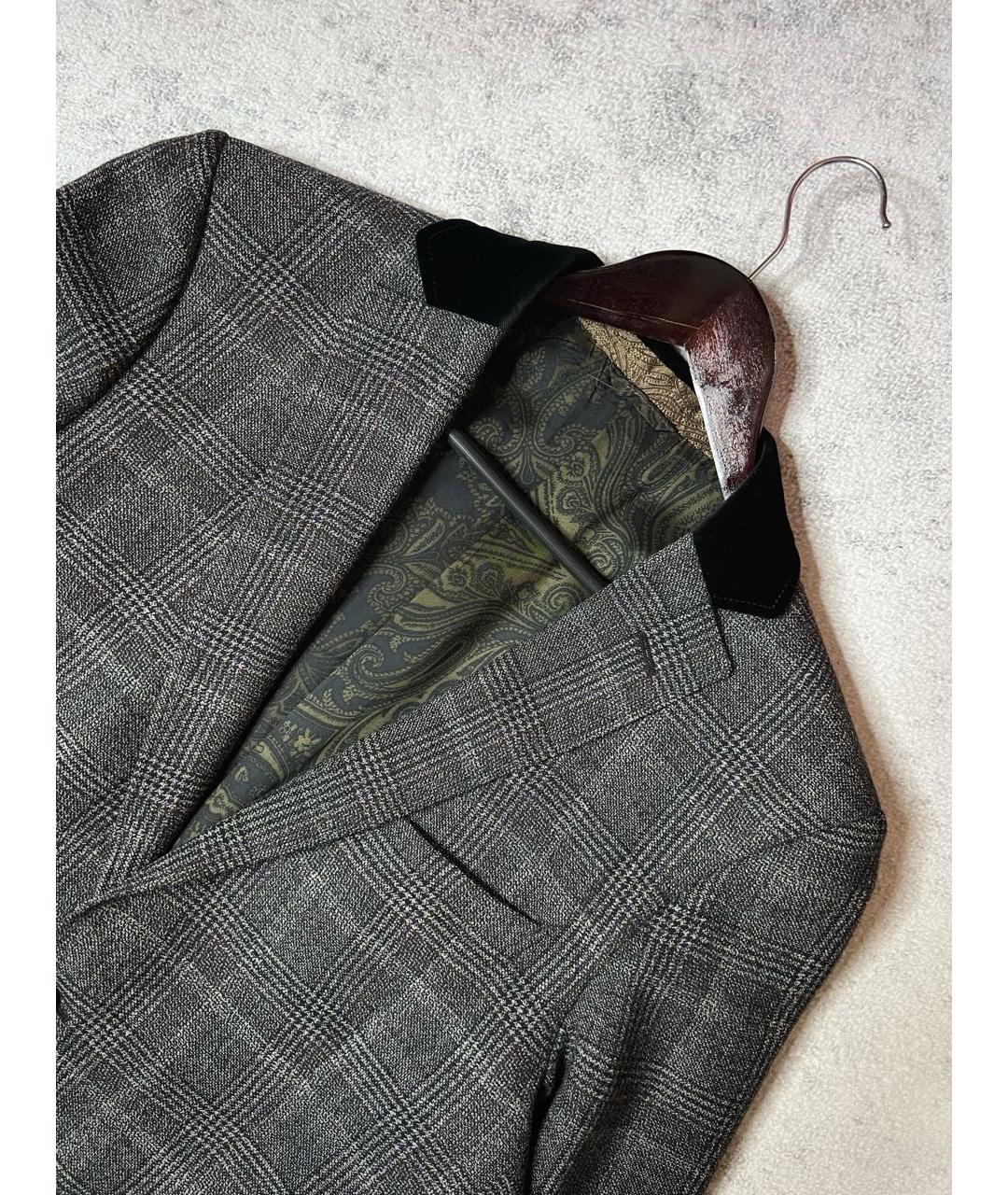 ETRO Серый шерстяной пиджак, фото 3