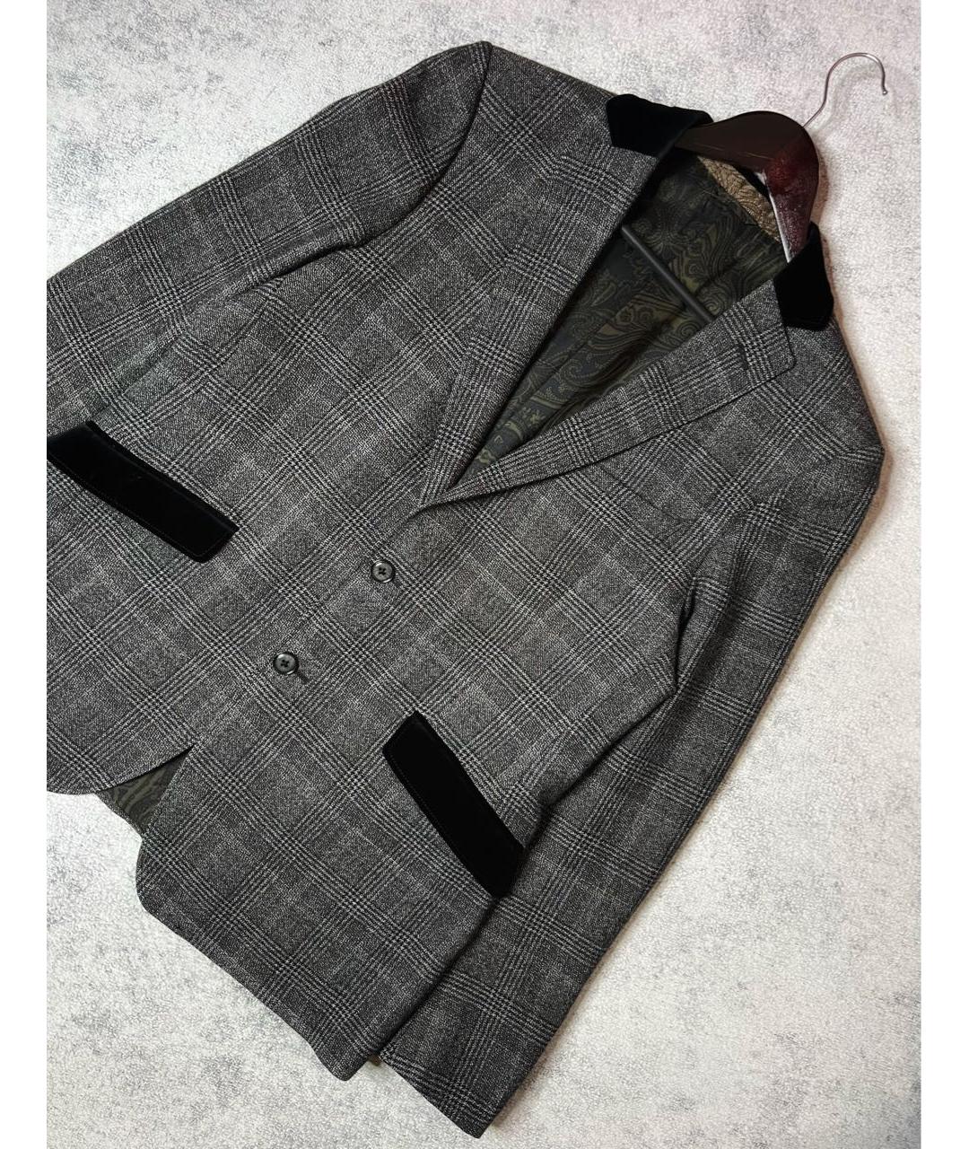 ETRO Серый шерстяной пиджак, фото 2
