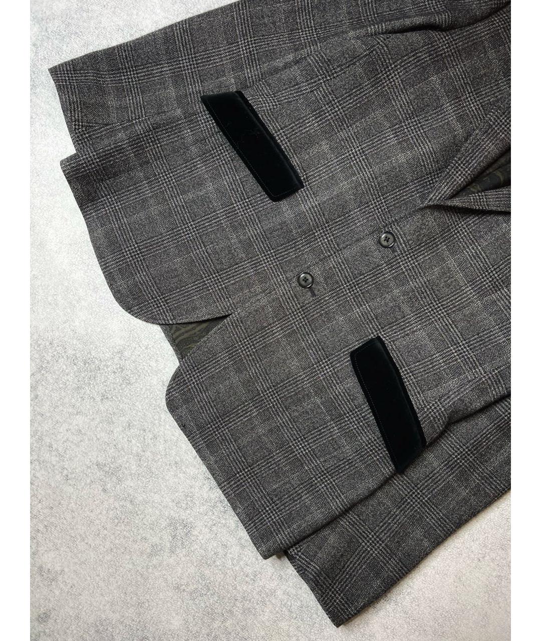 ETRO Серый шерстяной пиджак, фото 4
