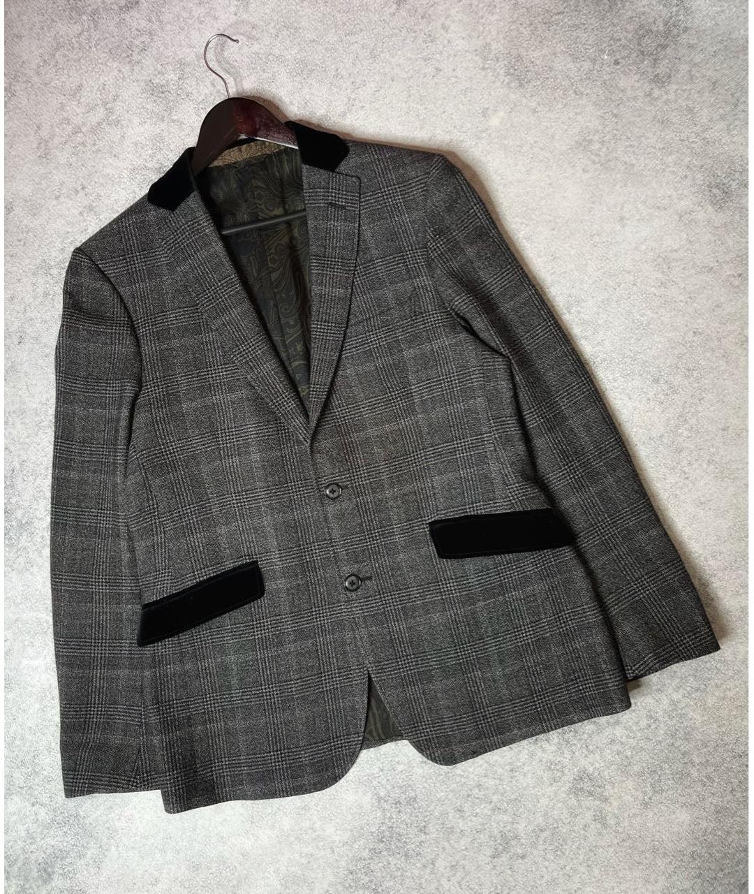 ETRO Серый шерстяной пиджак, фото 9