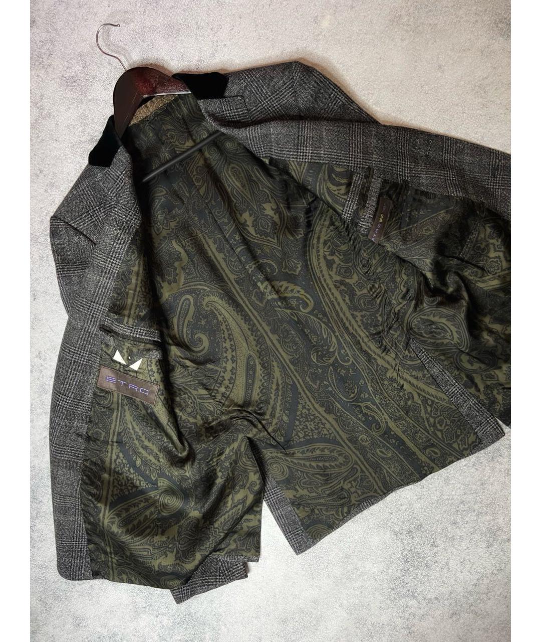 ETRO Серый шерстяной пиджак, фото 5