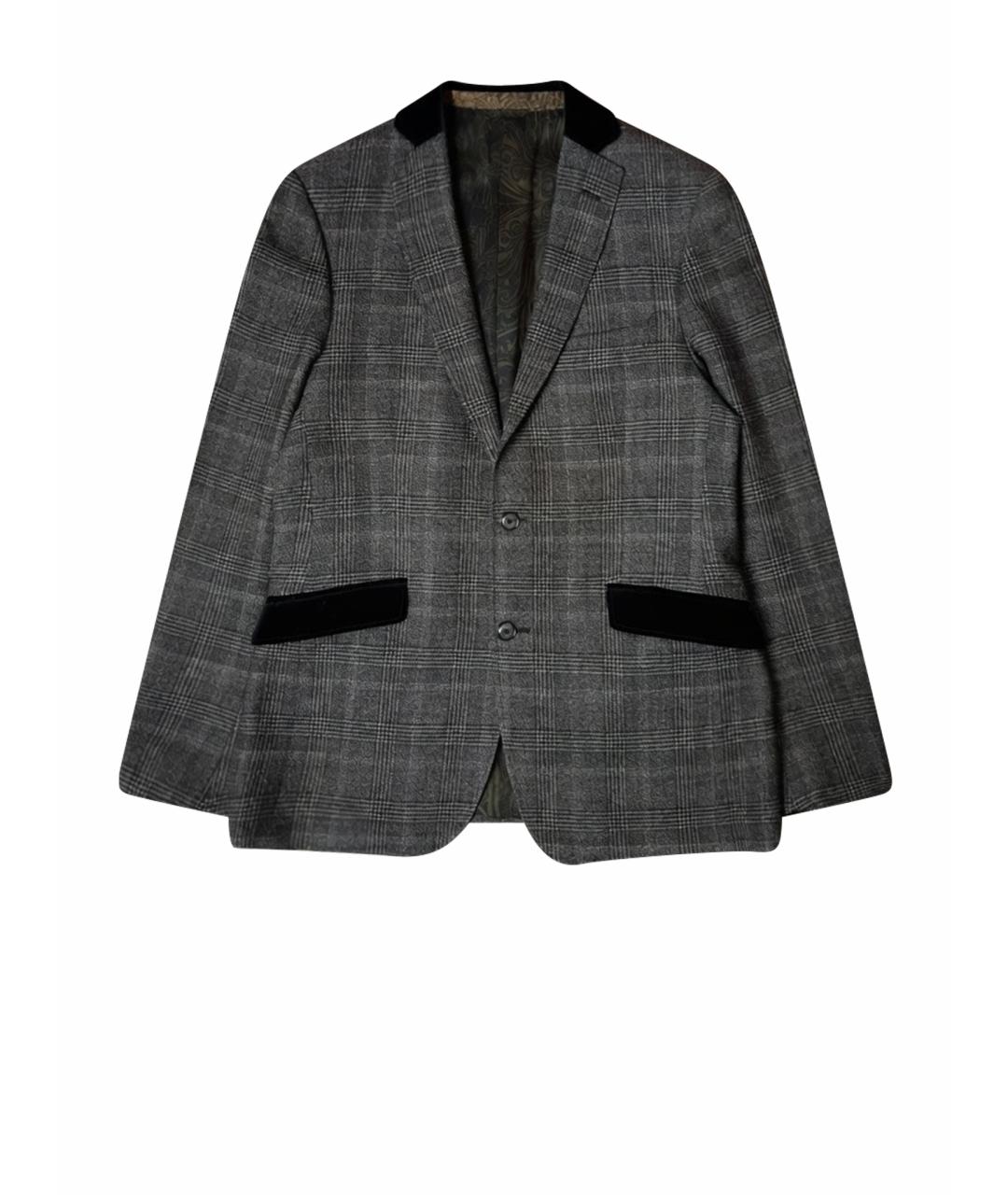 ETRO Серый шерстяной пиджак, фото 1