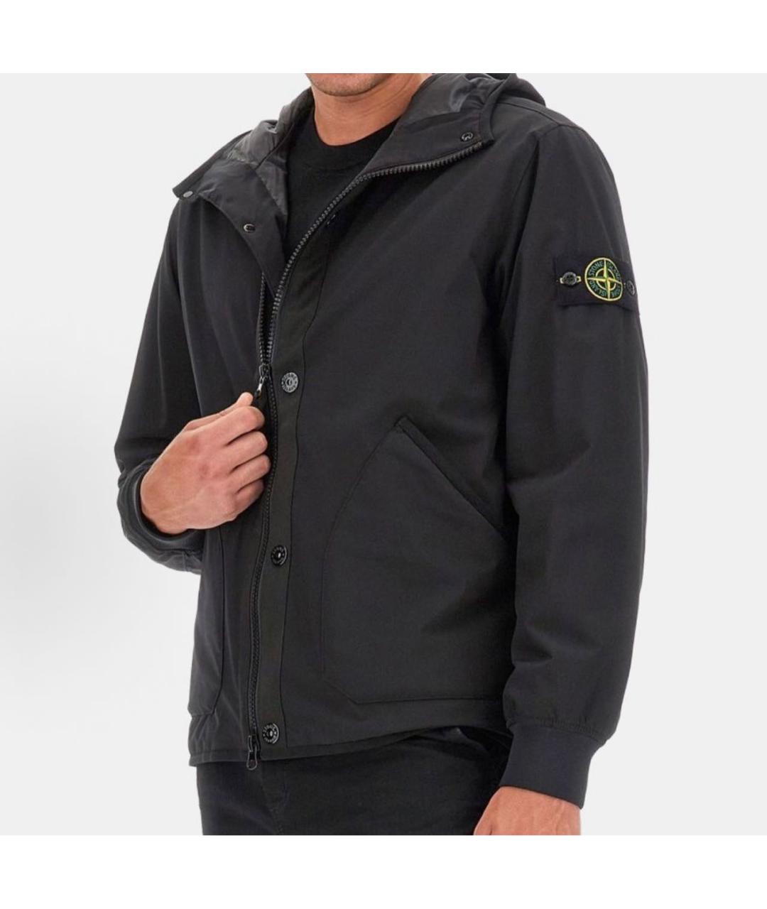 STONE ISLAND Черная полиэстеровая куртка, фото 5