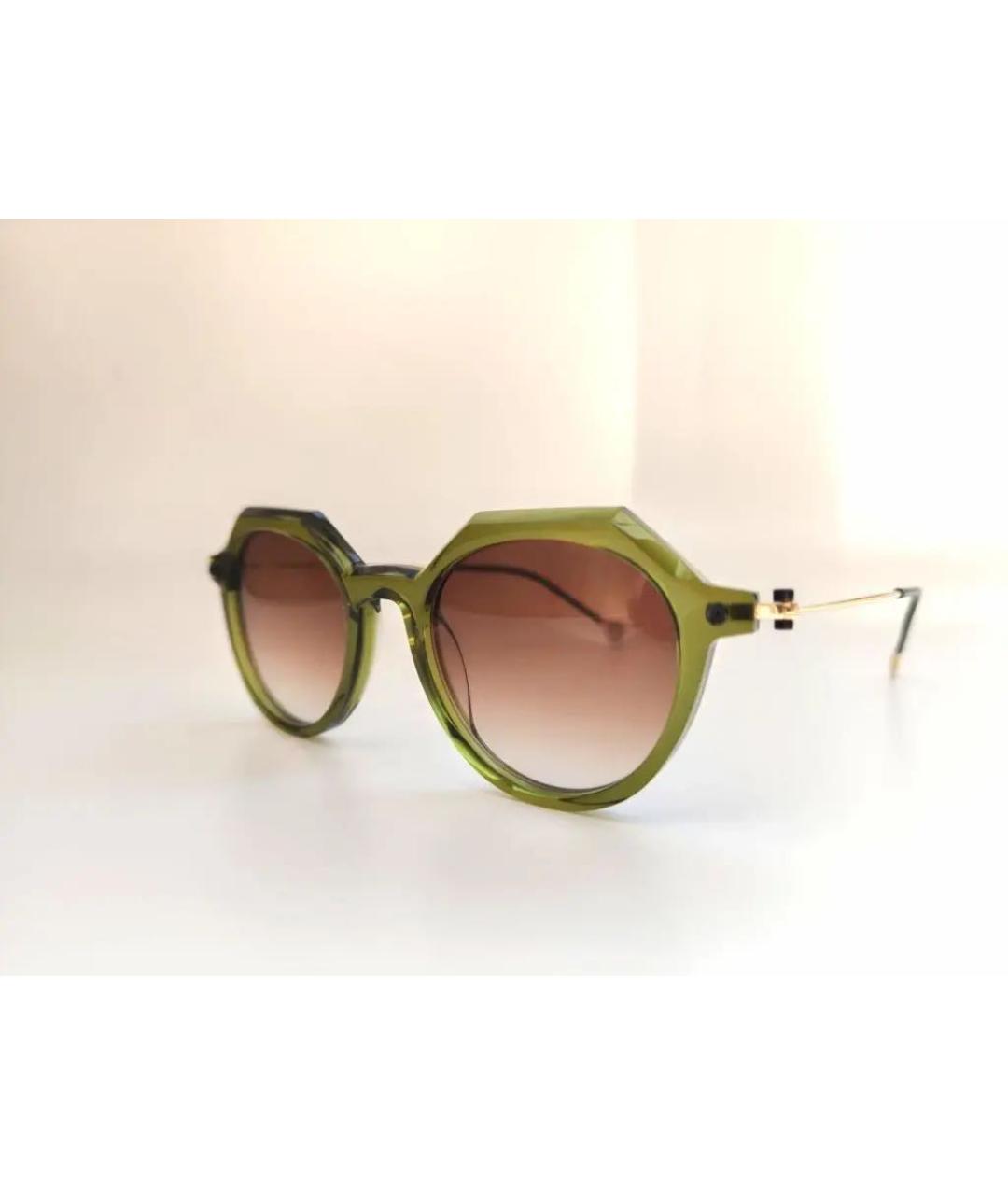 YOHJI YAMAMOTO Зеленые пластиковые солнцезащитные очки, фото 2
