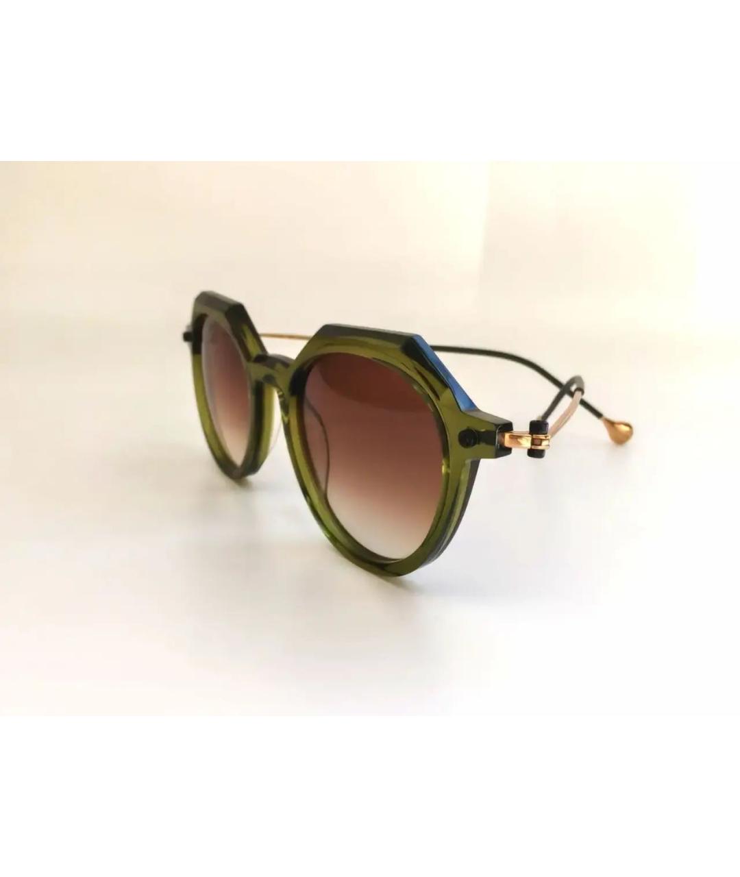 YOHJI YAMAMOTO Зеленые пластиковые солнцезащитные очки, фото 3