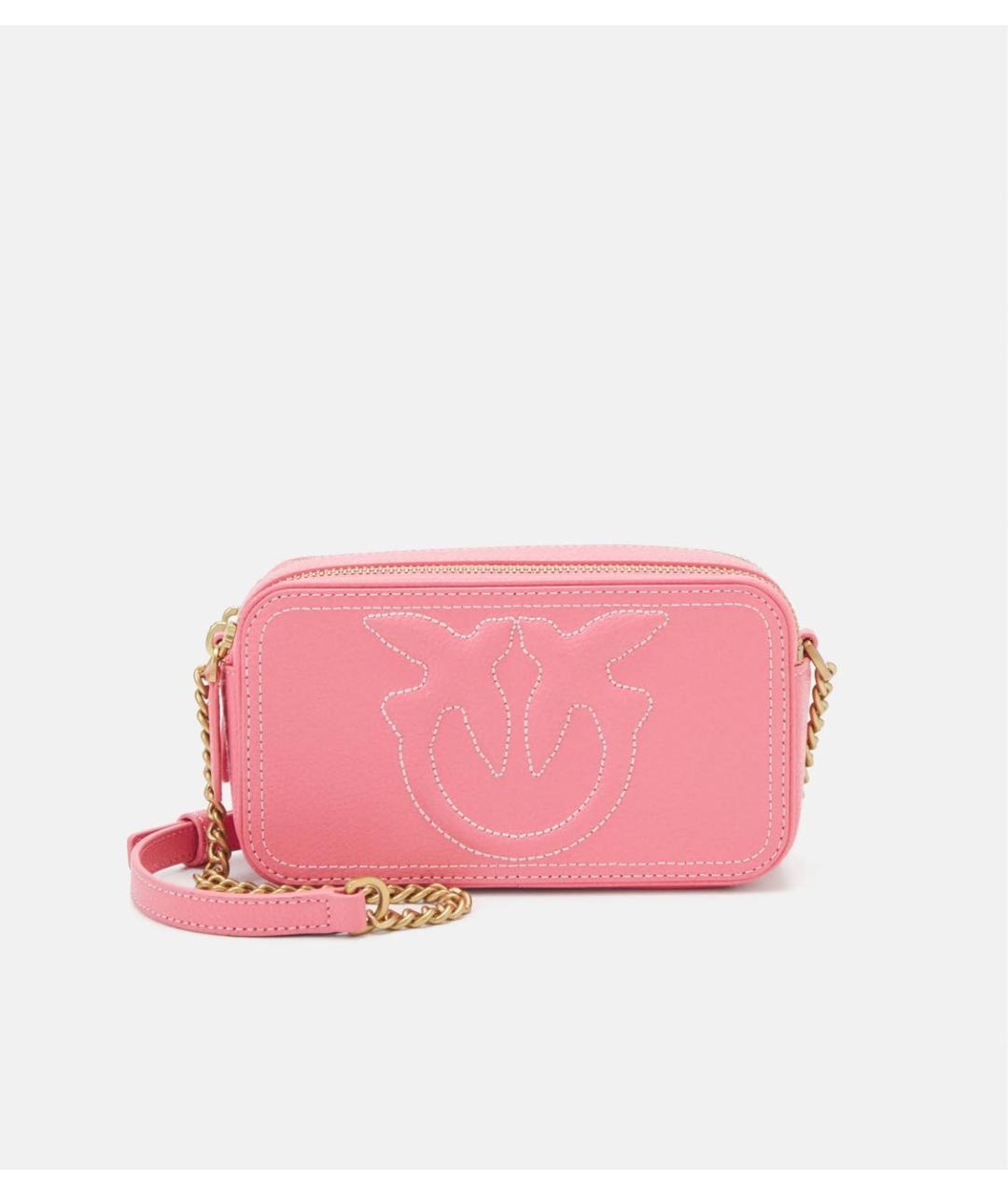 PINKO Розовая кожаная сумка через плечо, фото 8