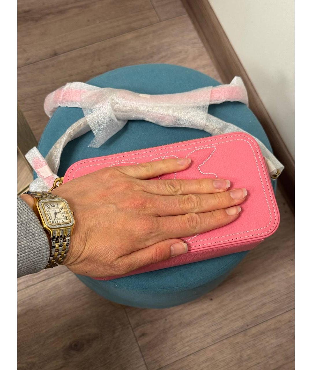 PINKO Розовая кожаная сумка через плечо, фото 7