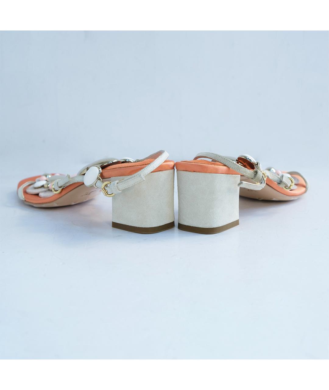 LOUIS VUITTON Оранжевое кожаные босоножки, фото 5