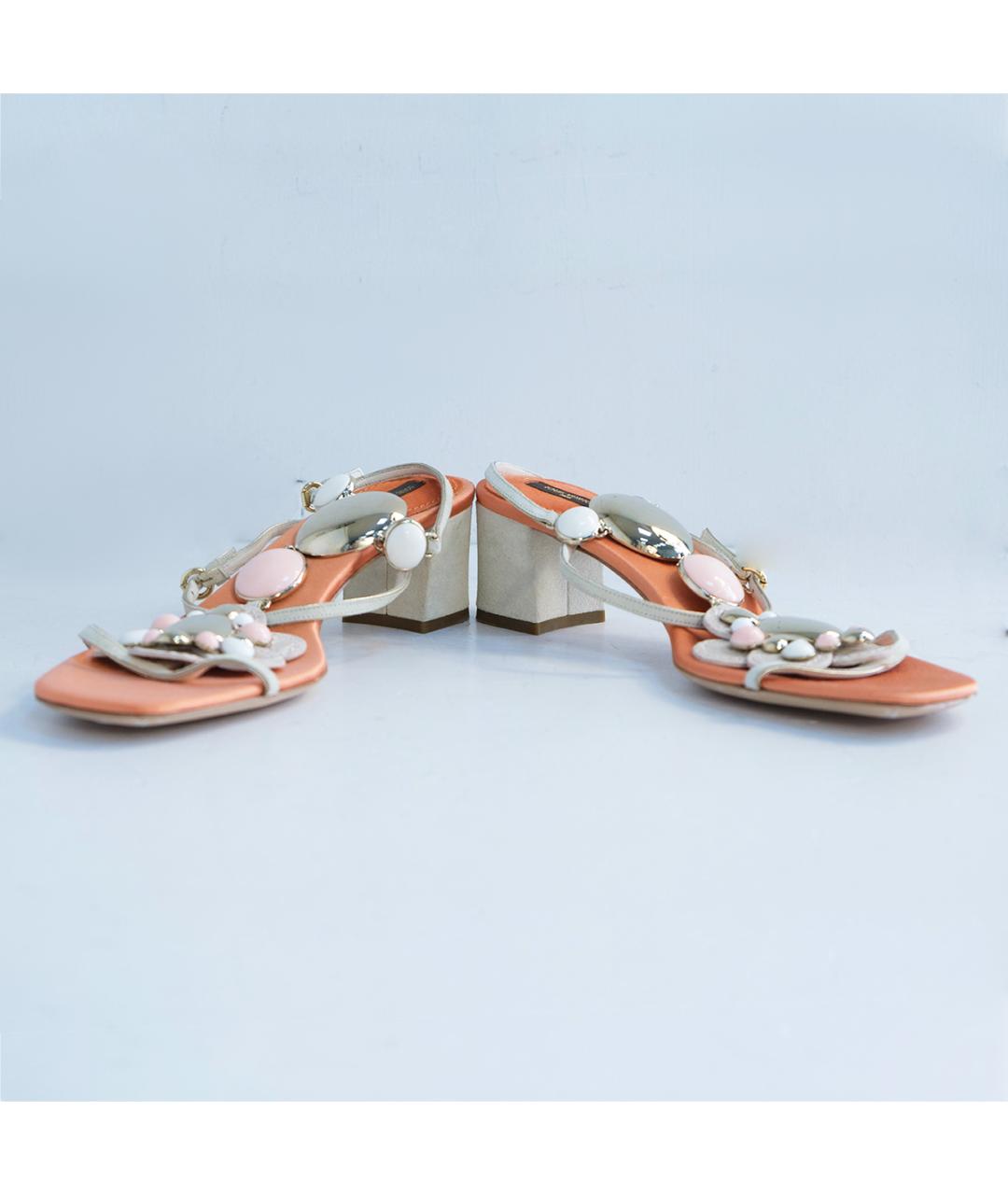 LOUIS VUITTON Оранжевое кожаные босоножки, фото 4