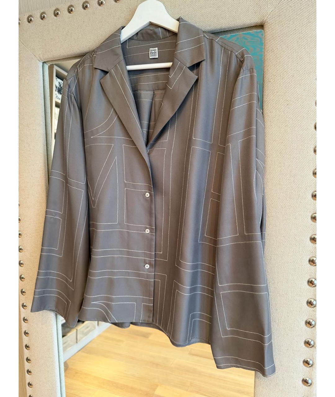 TOTEME Серый шелковый костюм с брюками, фото 2