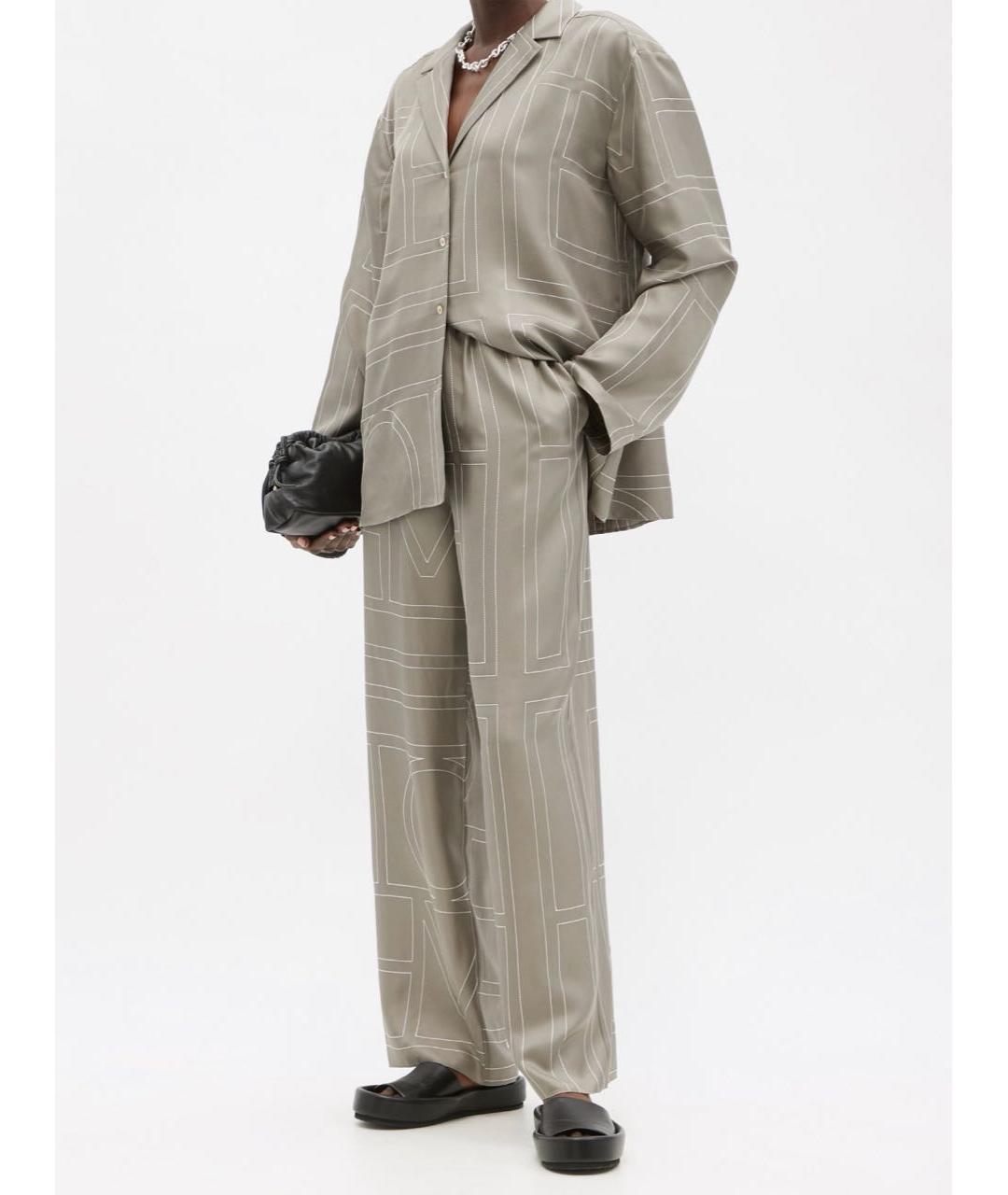 TOTEME Серый шелковый костюм с брюками, фото 6