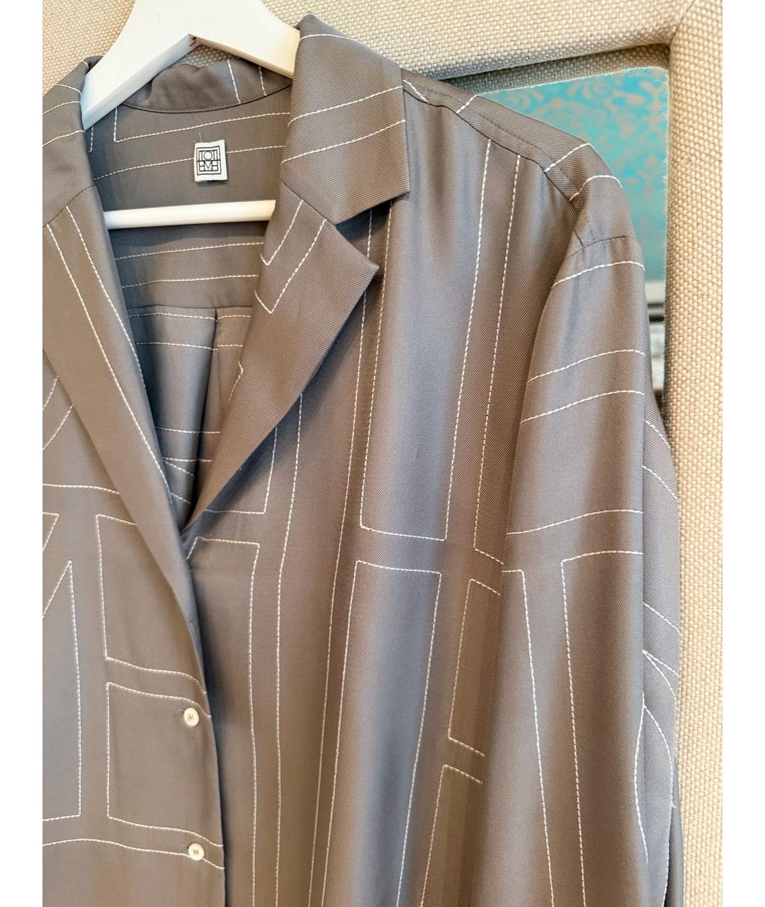 TOTEME Серый шелковый костюм с брюками, фото 3