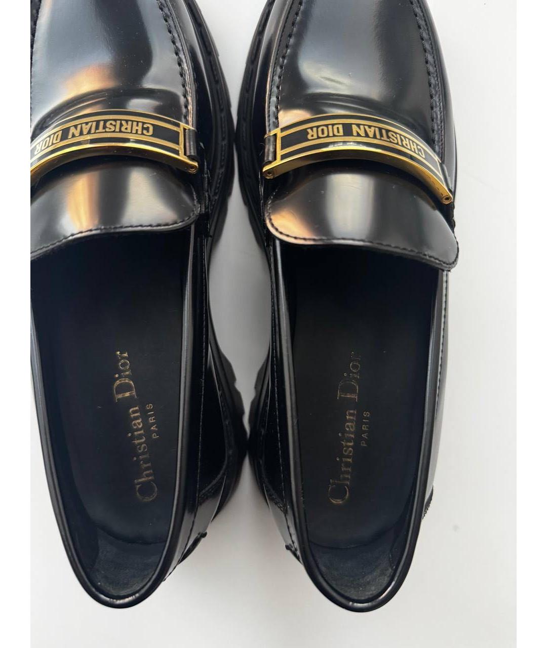 CHRISTIAN DIOR Черные кожаные лоферы, фото 2