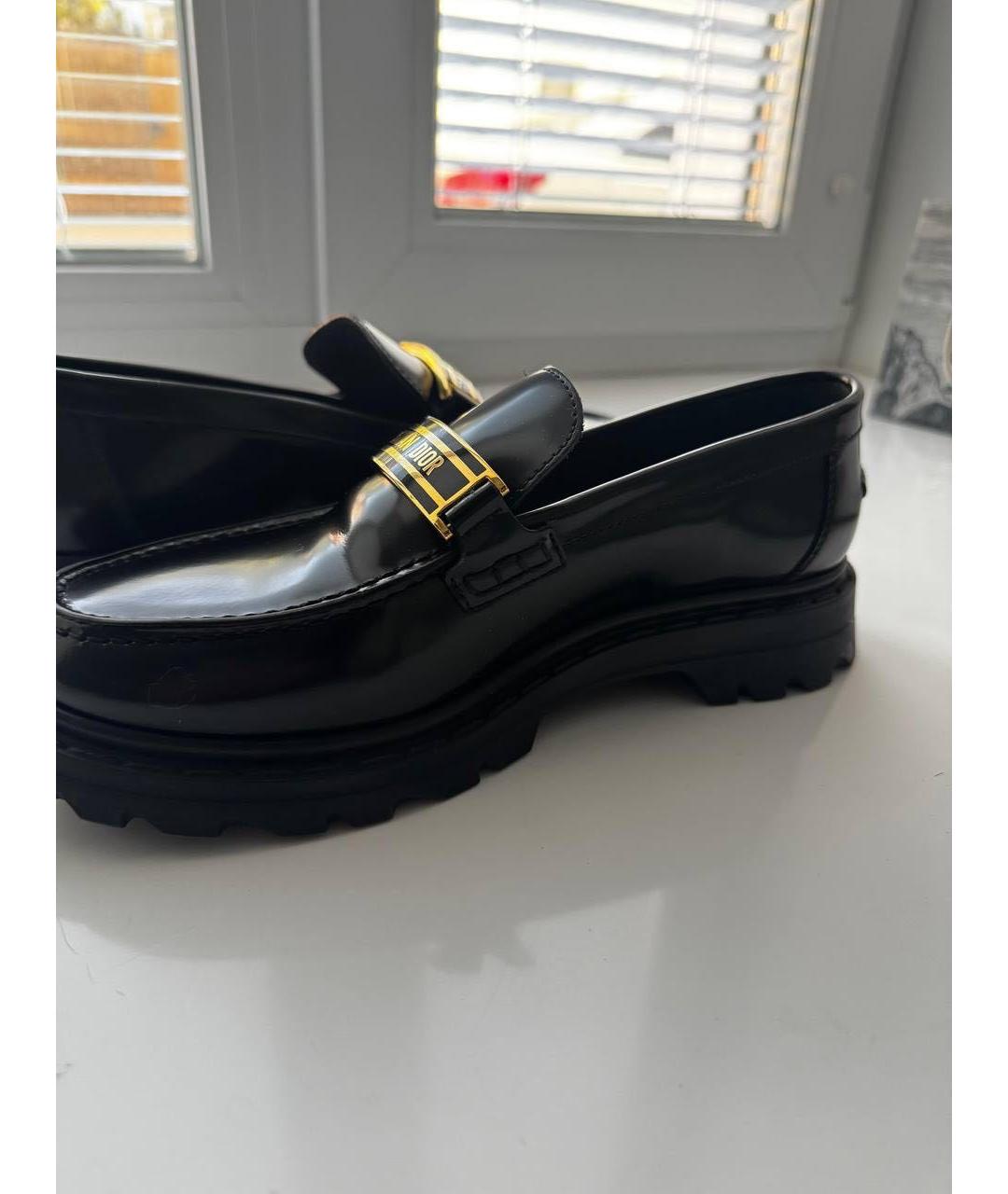 CHRISTIAN DIOR Черные кожаные лоферы, фото 5