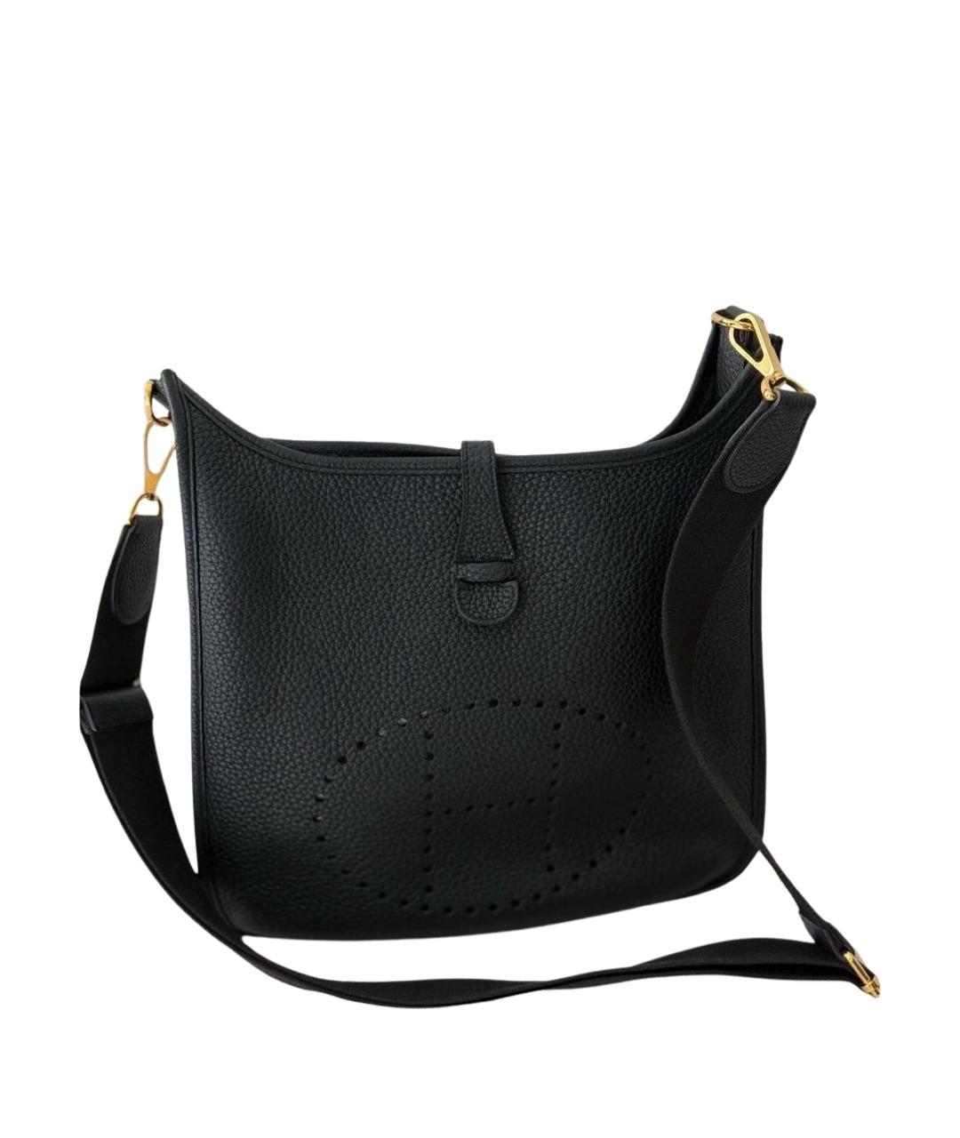 HERMES Темно-синяя кожаная сумка через плечо, фото 1