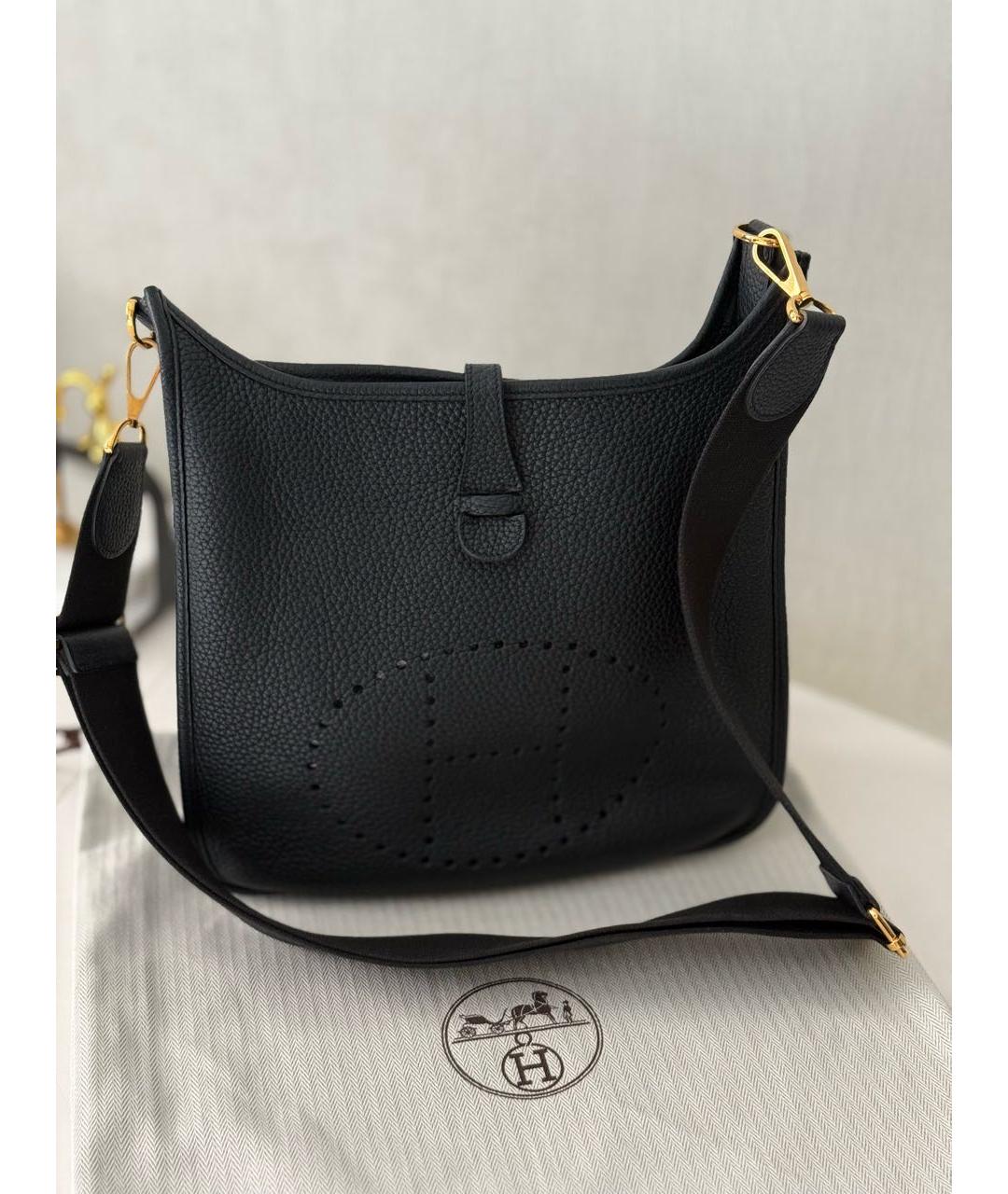 HERMES Темно-синяя кожаная сумка через плечо, фото 4