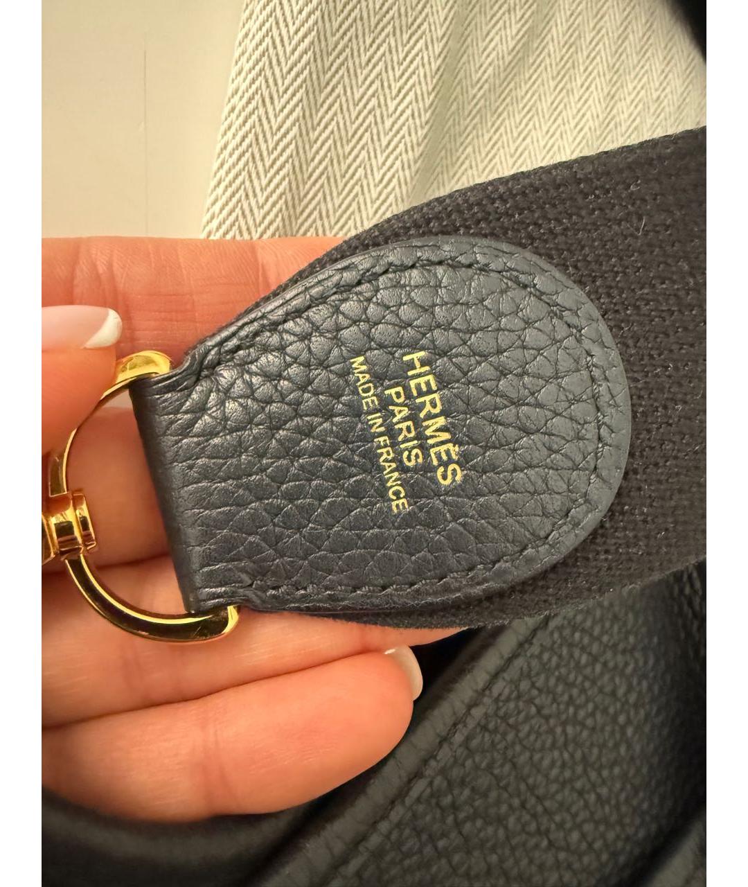 HERMES Темно-синяя кожаная сумка через плечо, фото 6