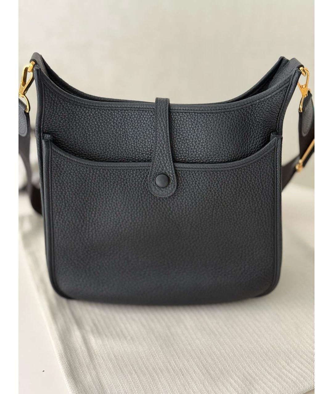 HERMES Темно-синяя кожаная сумка через плечо, фото 2