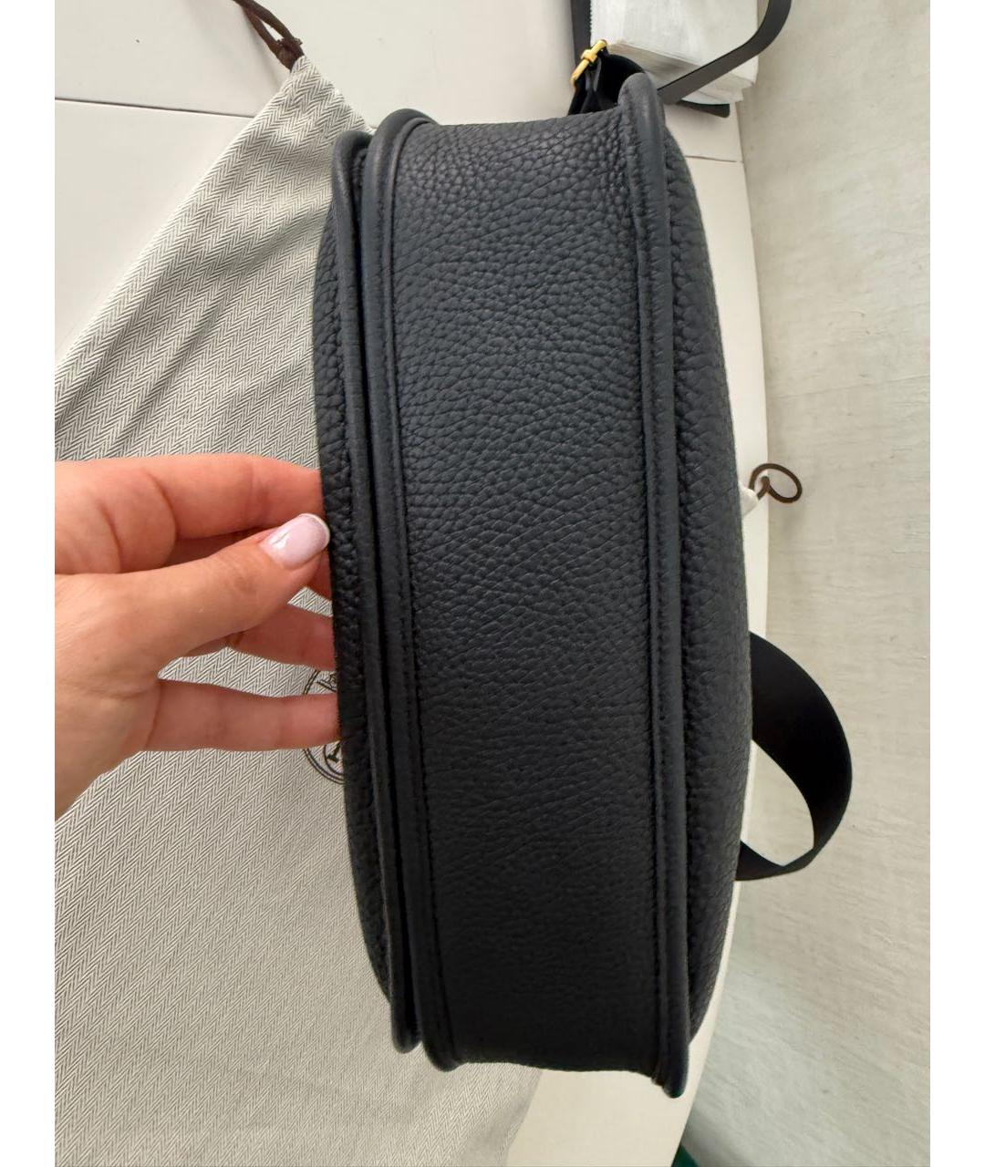 HERMES Темно-синяя кожаная сумка через плечо, фото 3