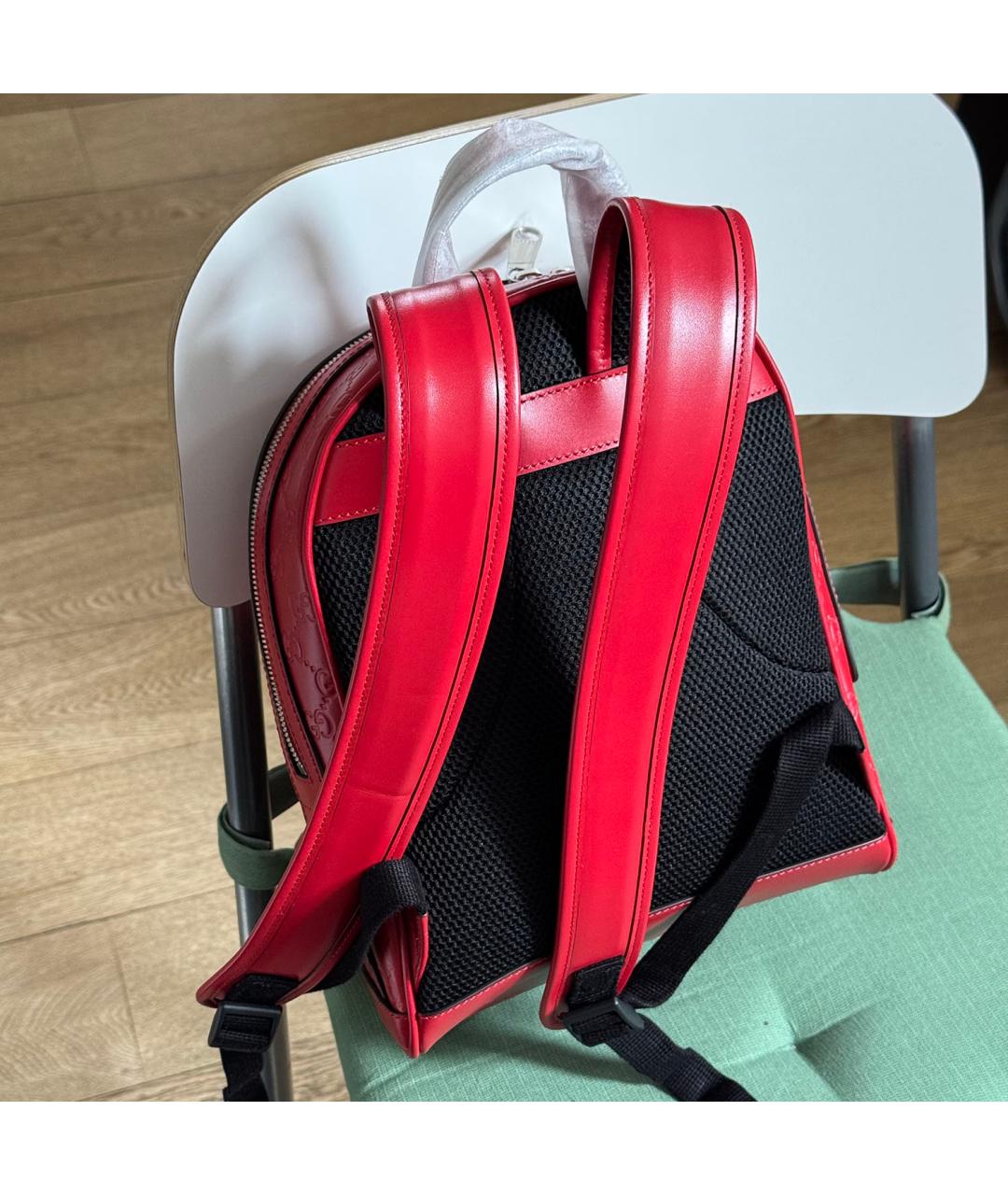 GUCCI Красный кожаный рюкзак, фото 6
