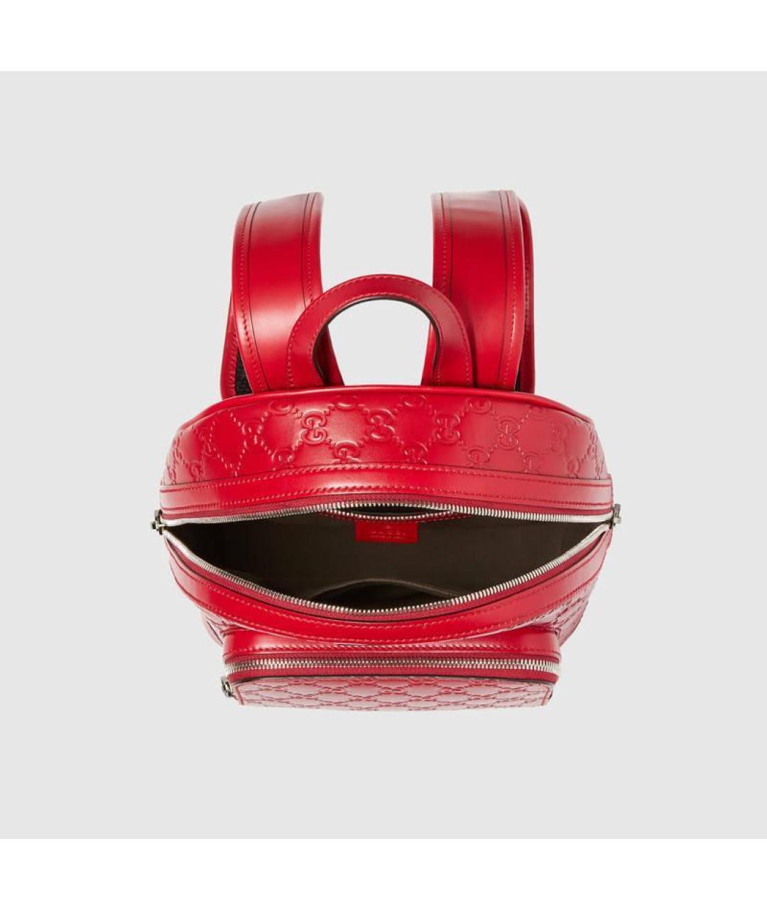 GUCCI Красный кожаный рюкзак, фото 4