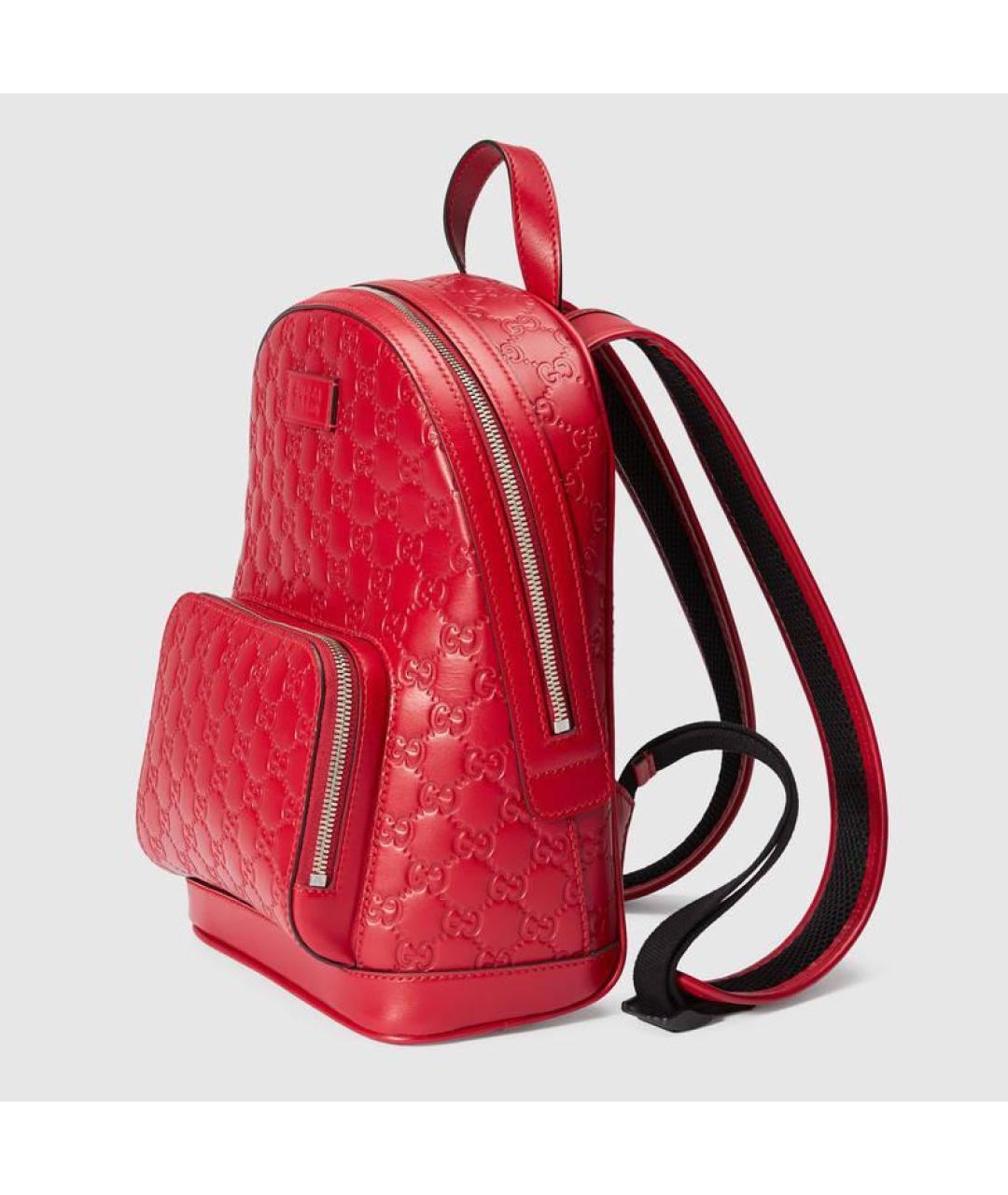 GUCCI Красный кожаный рюкзак, фото 2