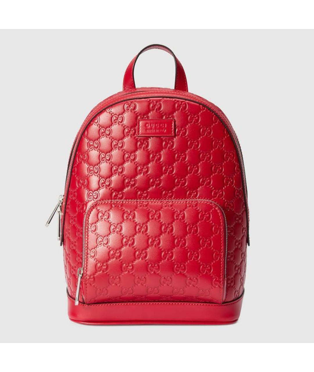 GUCCI Красный кожаный рюкзак, фото 8