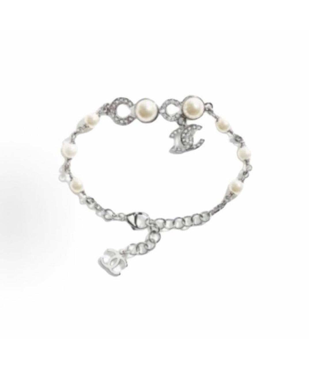 CHANEL Серебрянный металлический браслет, фото 4