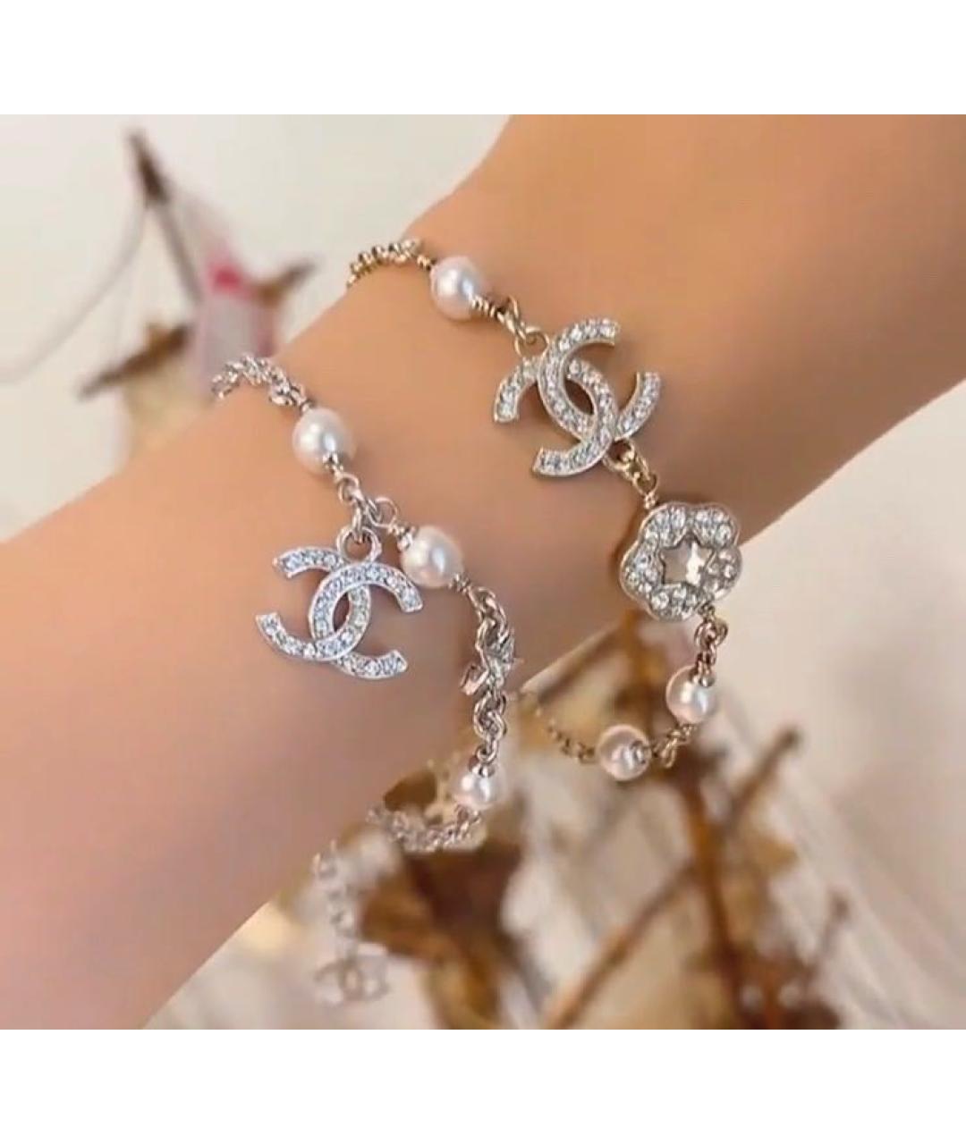 CHANEL Серебрянный металлический браслет, фото 5