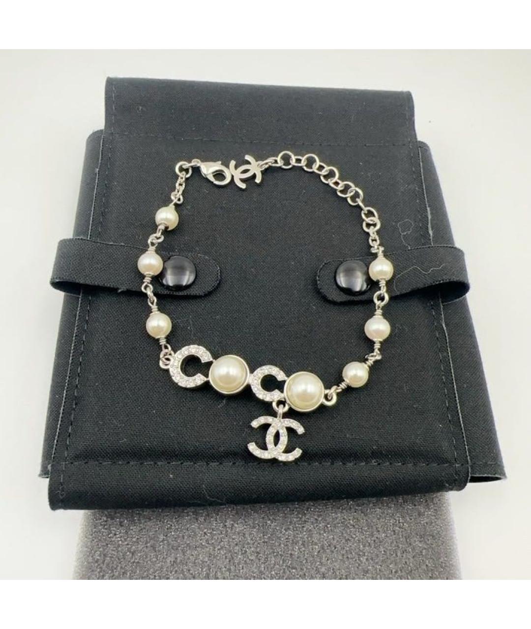 CHANEL Серебрянный металлический браслет, фото 2