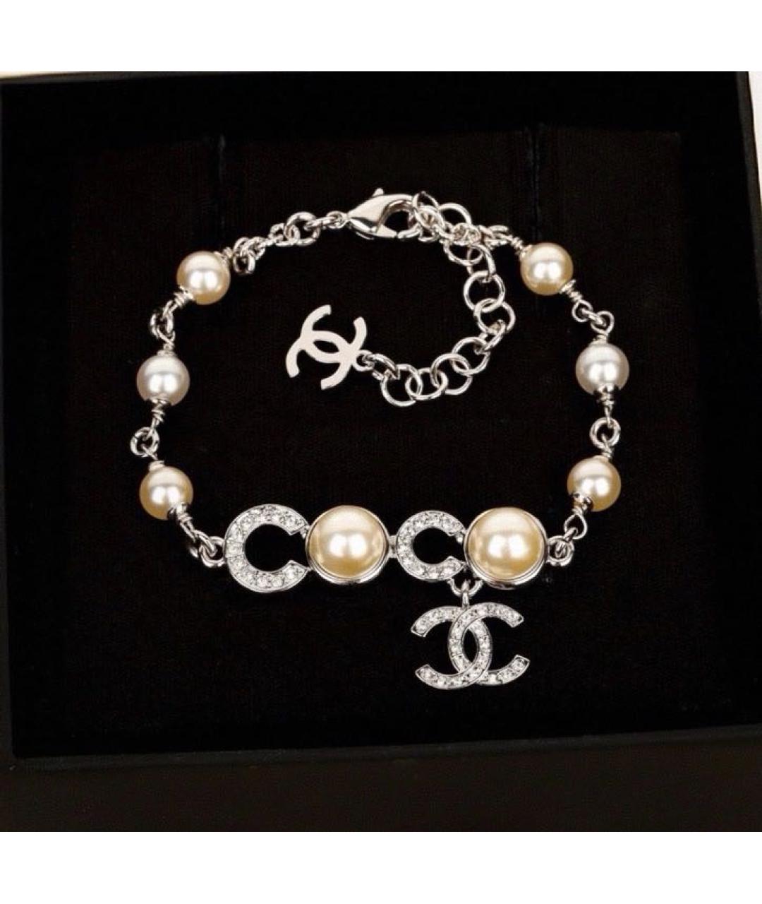 CHANEL Серебрянный металлический браслет, фото 3