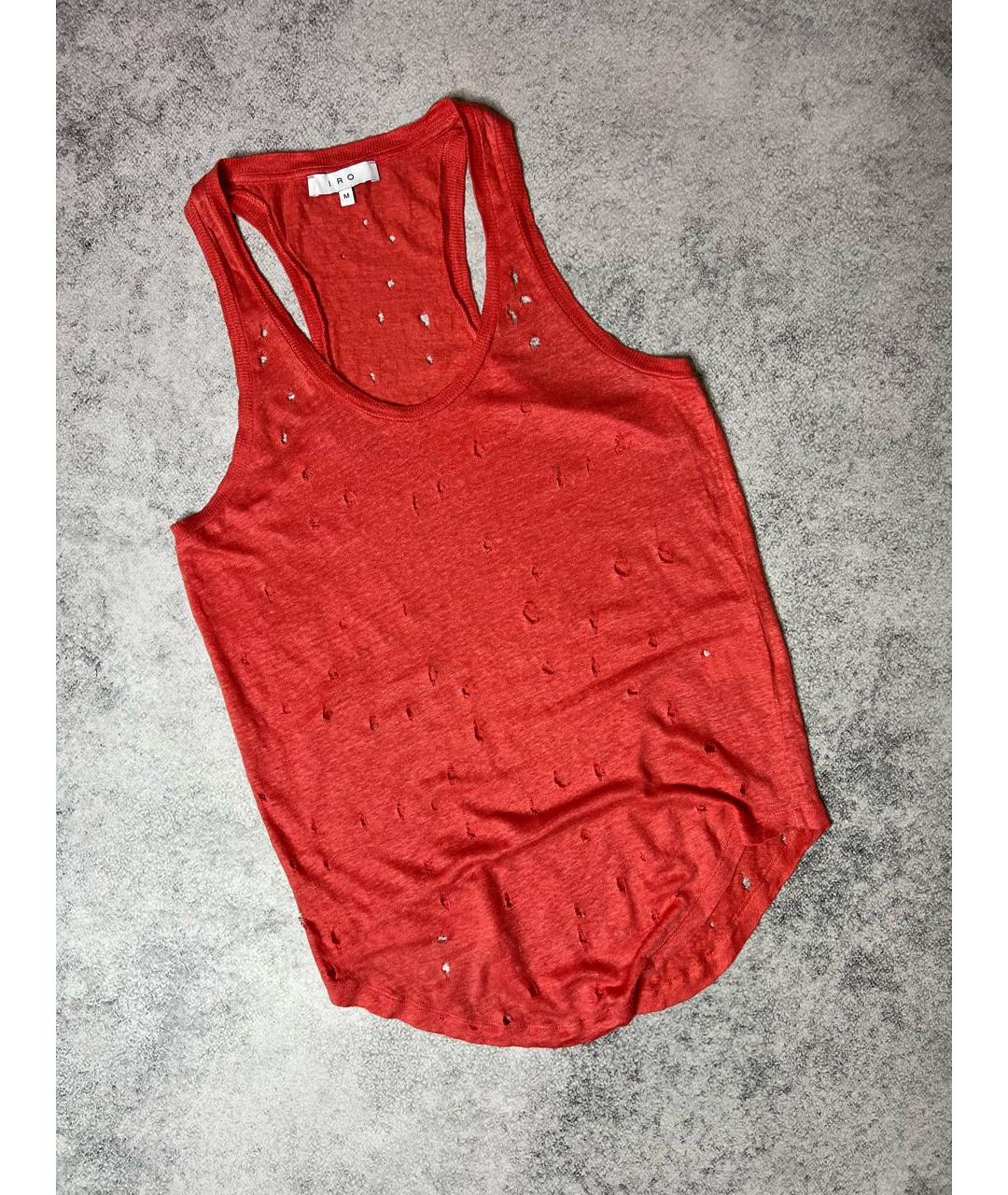 IRO Розовая льняная майка, фото 7