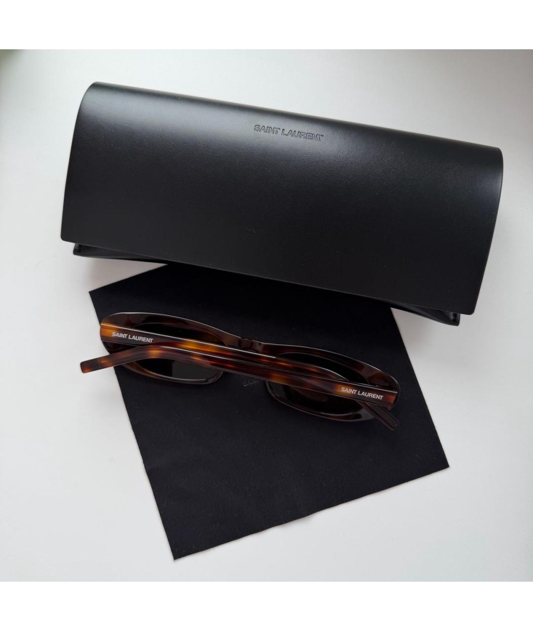SAINT LAURENT Коричневые солнцезащитные очки, фото 2